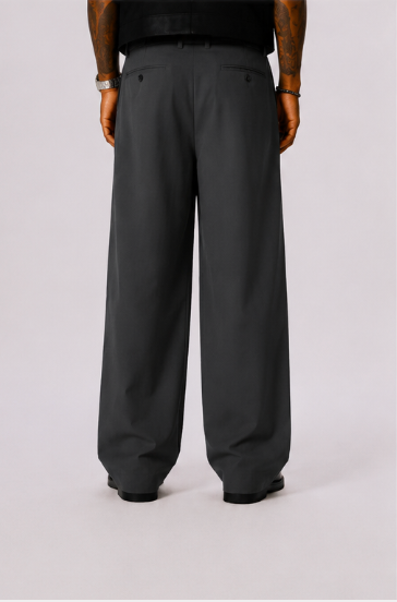 Pantalones Chino Cortos Ajuste Barril Pierna Ancha Relajados