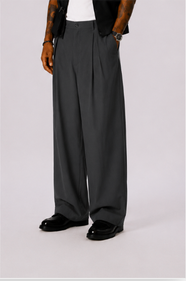 Pantalones Chino Cortos Ajuste Barril Pierna Ancha Relajados