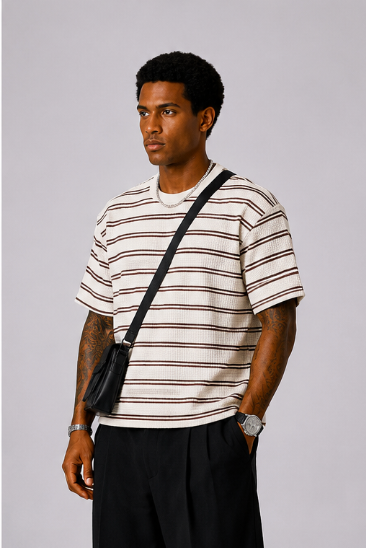 Portland – Camiseta Rayas Oversize Tricolor