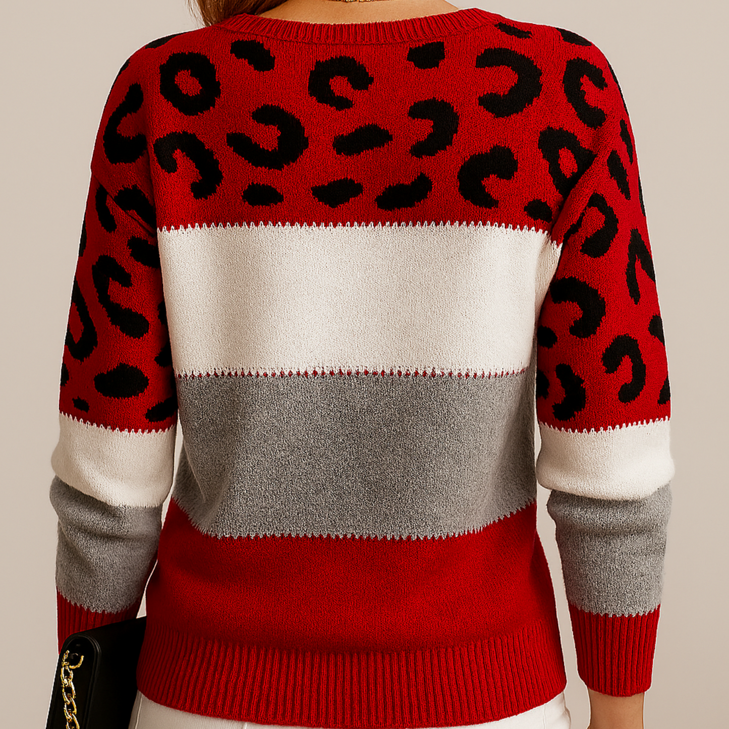 Noemi | Maglione Linea Regolare con Motivo Leopardato
