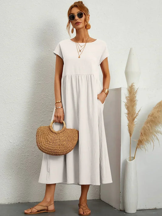 Gabrielle | Abito midi fluido dall'eleganza senza tempo