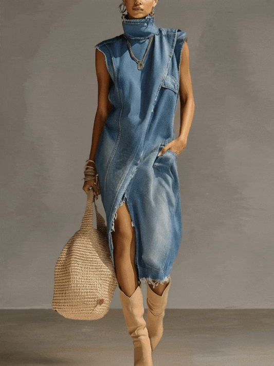 Ginevra | Abito Lungo Dritto in Denim