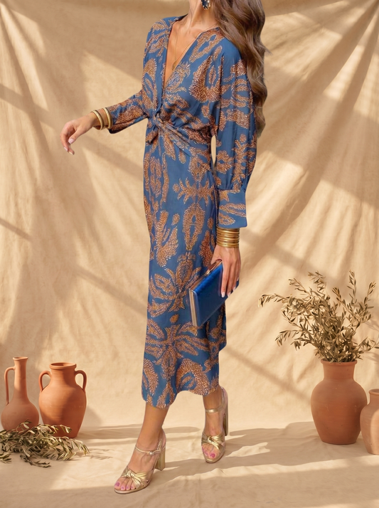 Celeste | Abito Midi Eleganza Fiorita