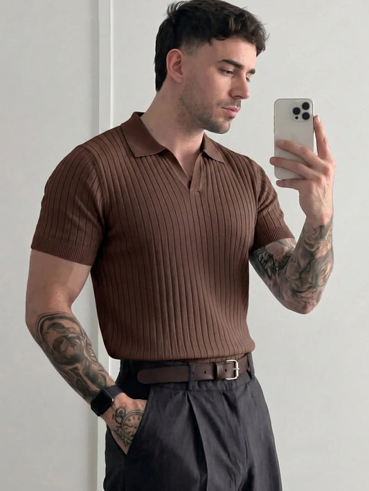 Polo Bréscia – Cuello Aviador Acanalado