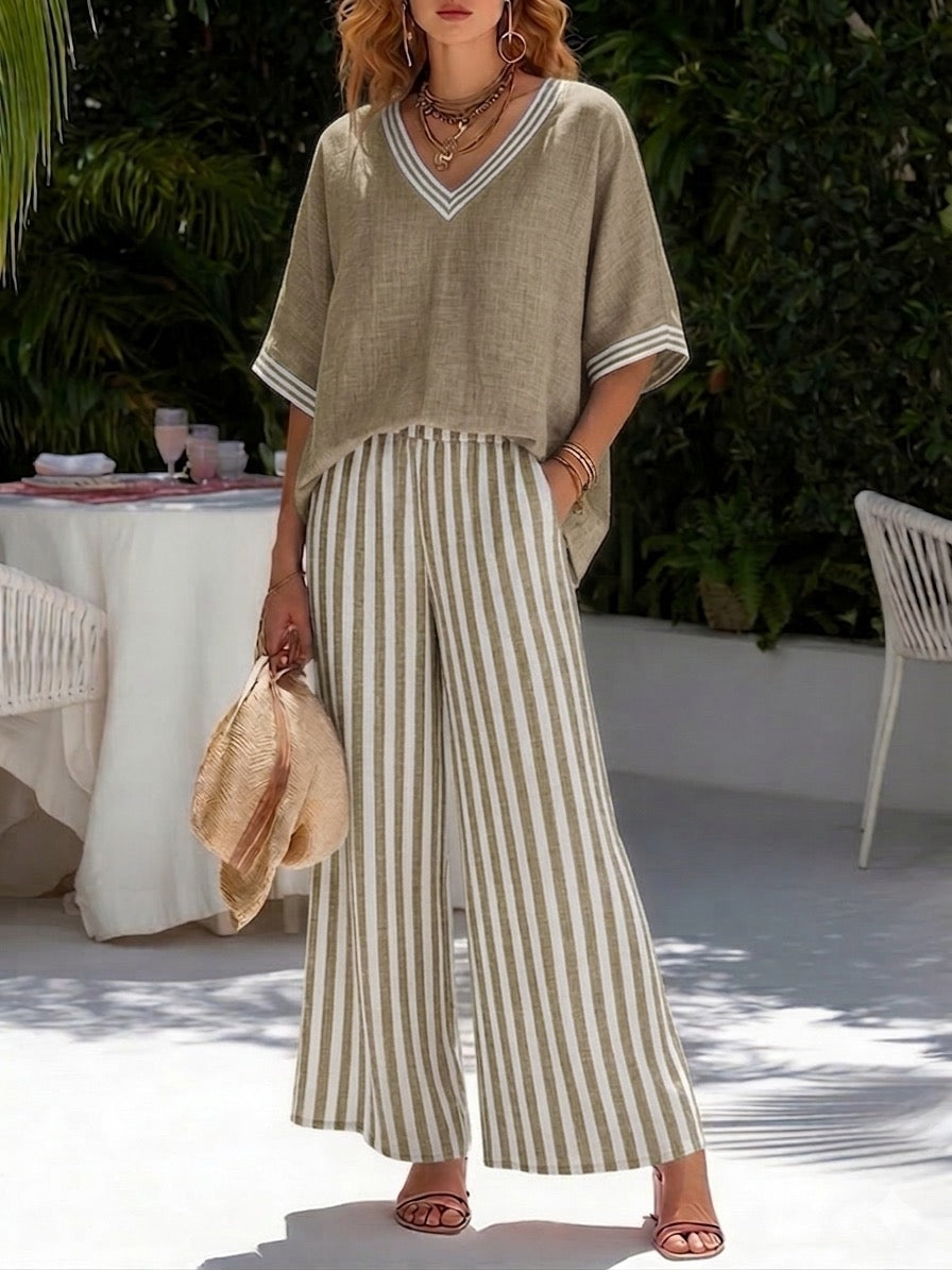 Alira | Set da Due in Lino a Righe