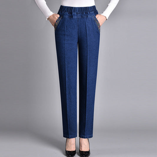 Luna | Jeans da donna con tasche laterali e vita elastica