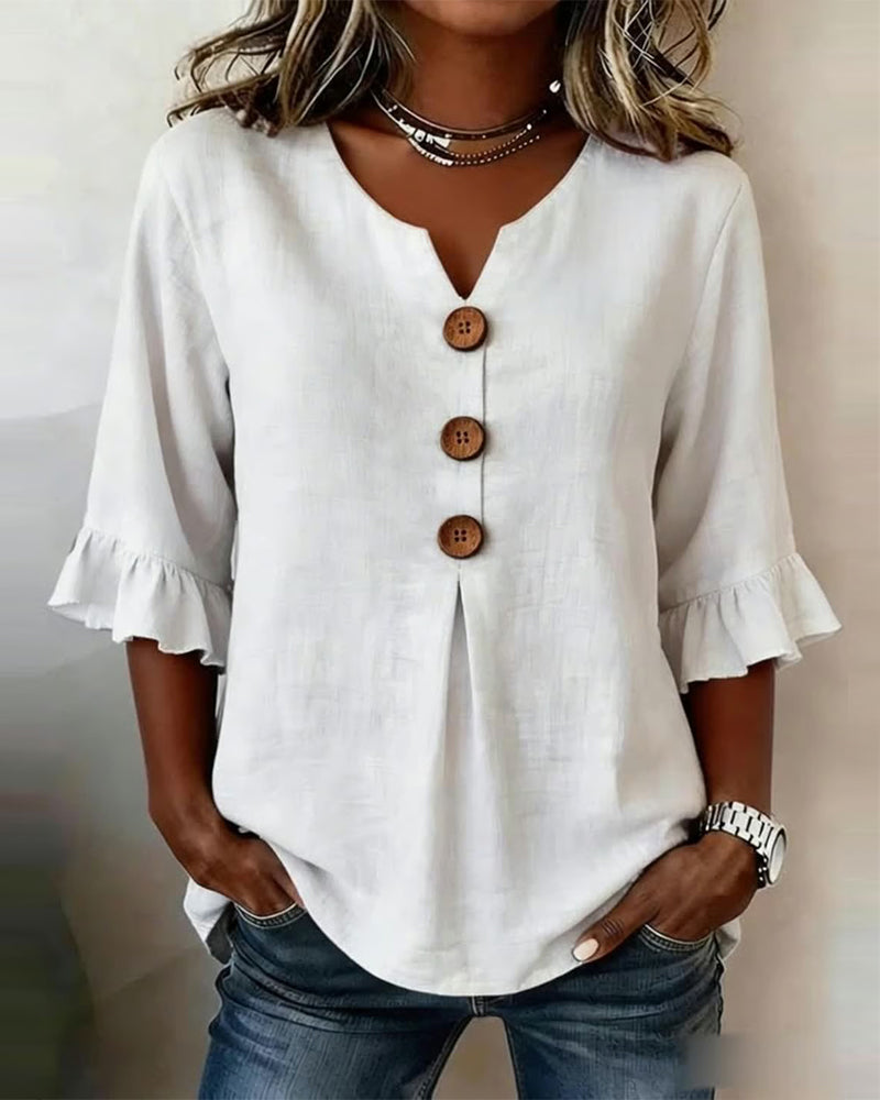 Noa | Blusa con volantes y botones