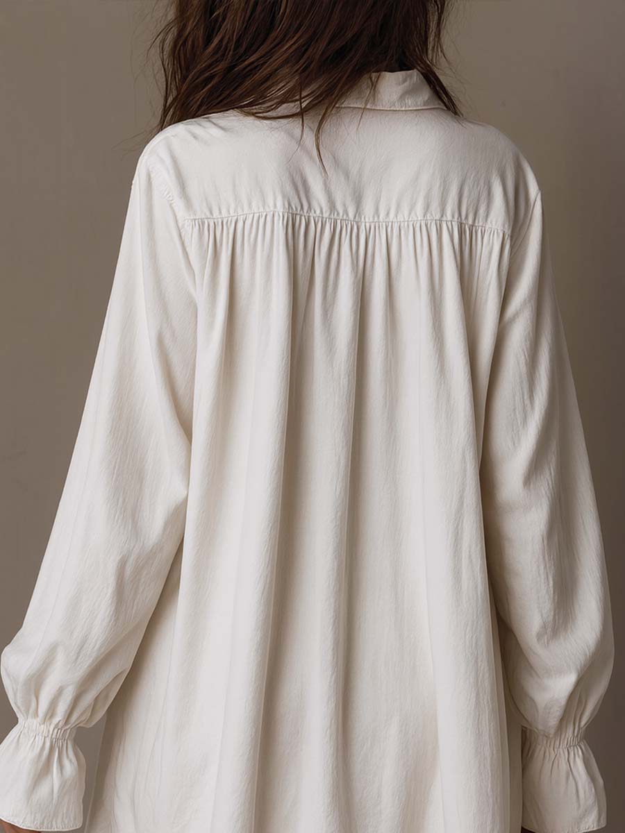 Lucia | Abito Camicia con Dettagli in Pizzo