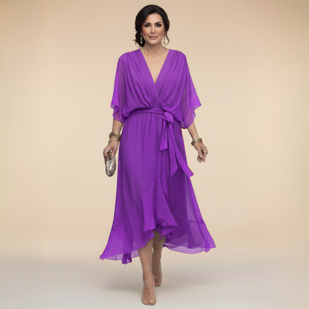 Sfumato | Abito in Chiffon con Scollo a V