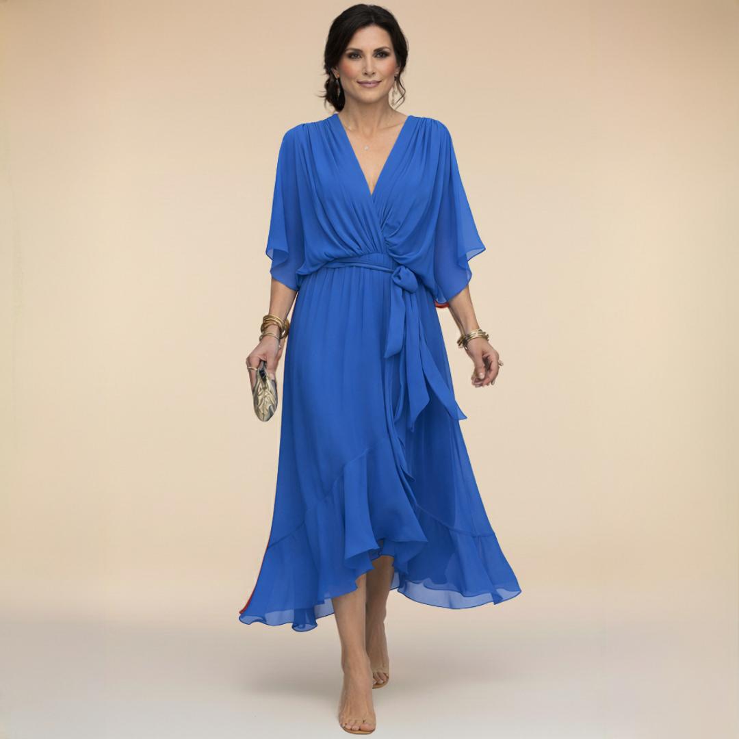 Sfumato | Abito in Chiffon con Scollo a V