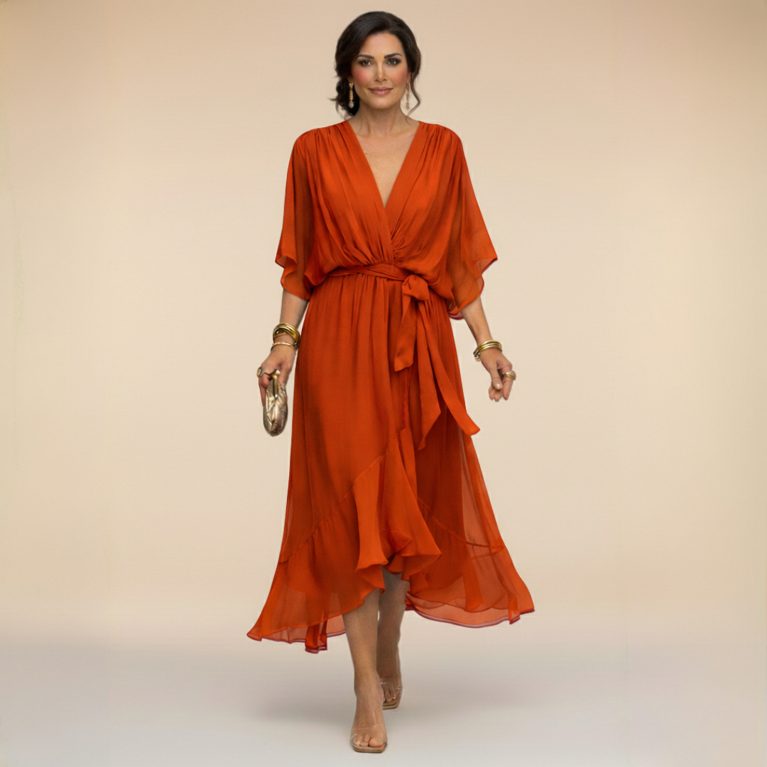 Sfumato | Abito in Chiffon con Scollo a V