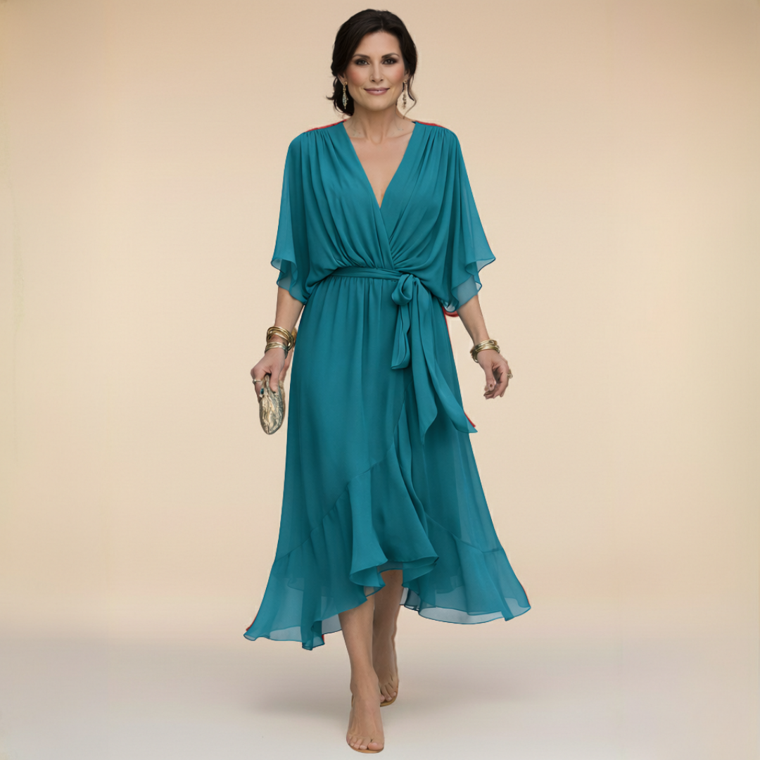 Sfumato | Abito in Chiffon con Scollo a V