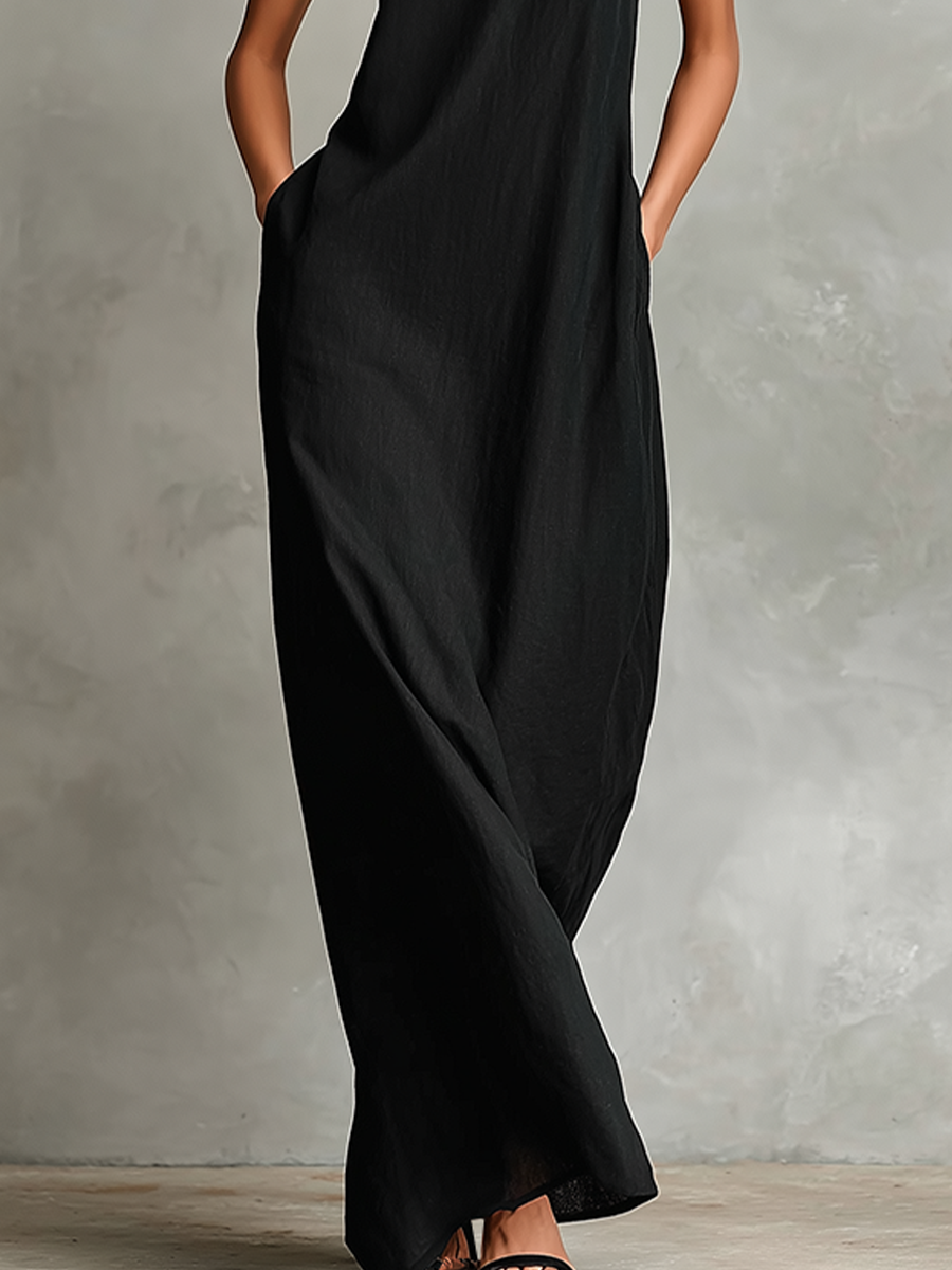 Caterina | Vestido Largo Negro Minimalista