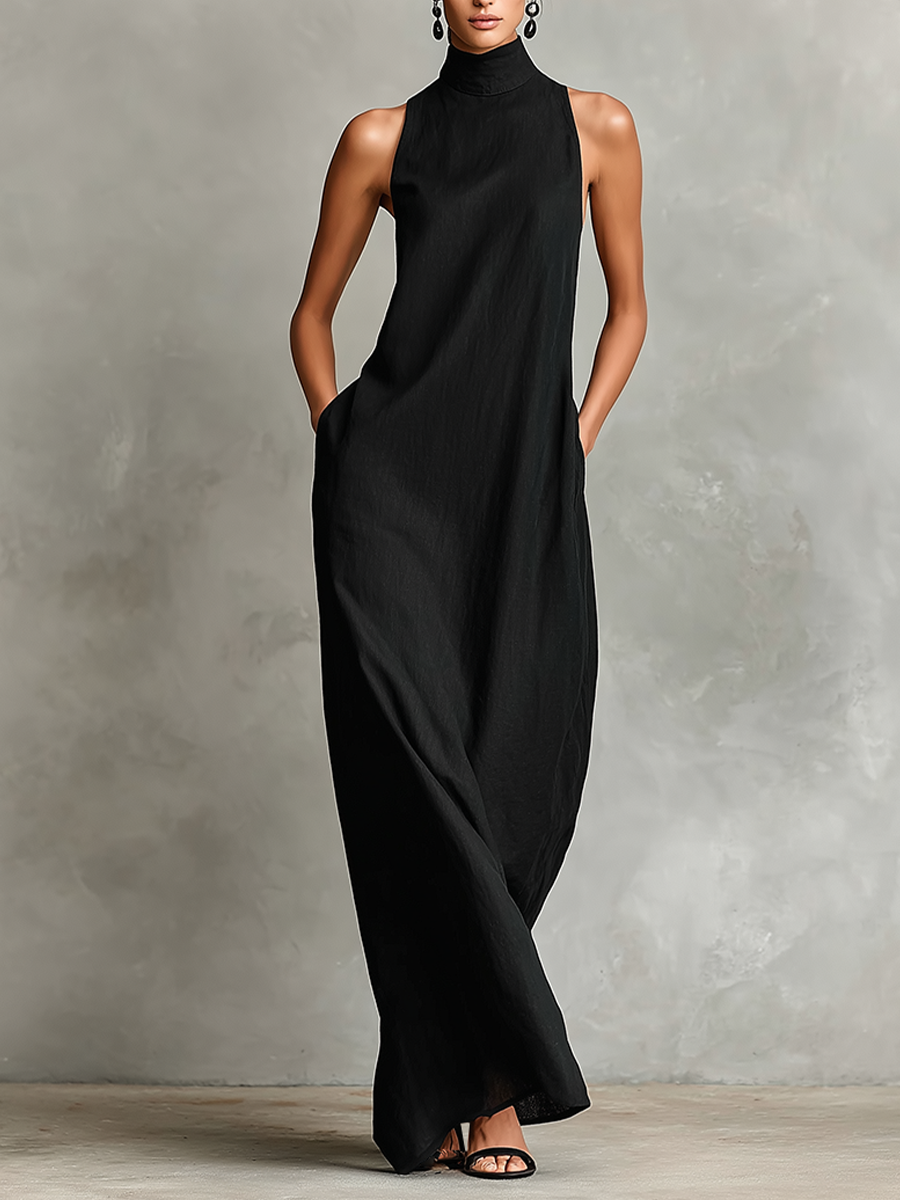 Caterina | Vestido Largo Negro Minimalista