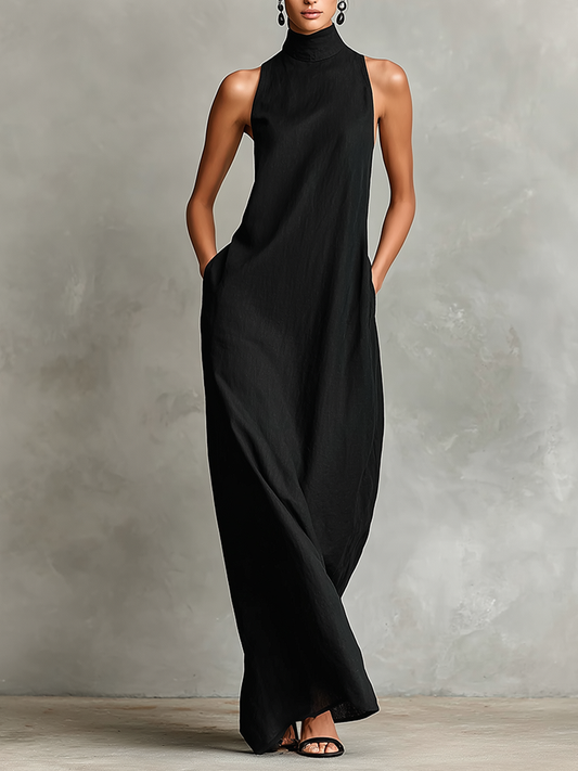 Caterina | Vestido Largo Negro Minimalista