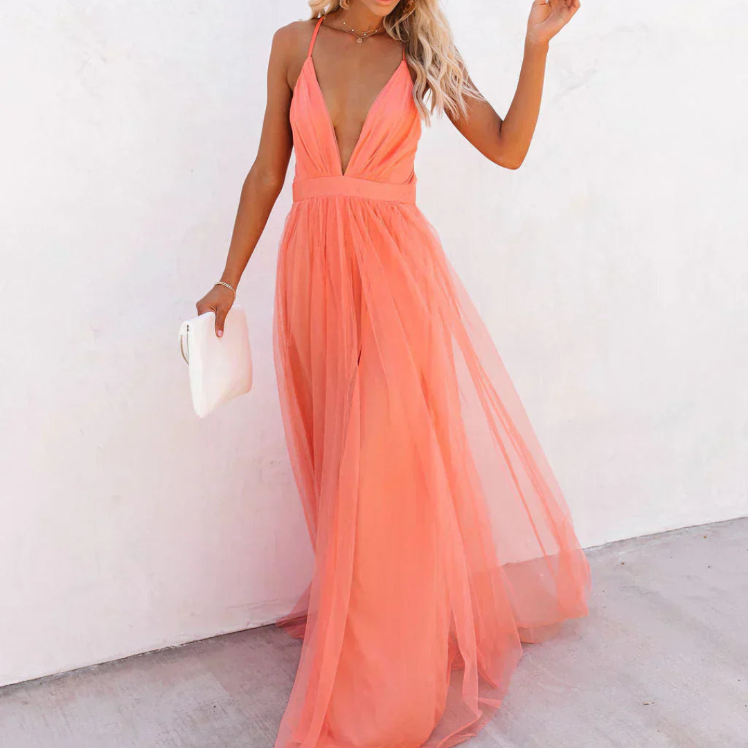 Ginevra | Maxi Abito Luce Corallo
