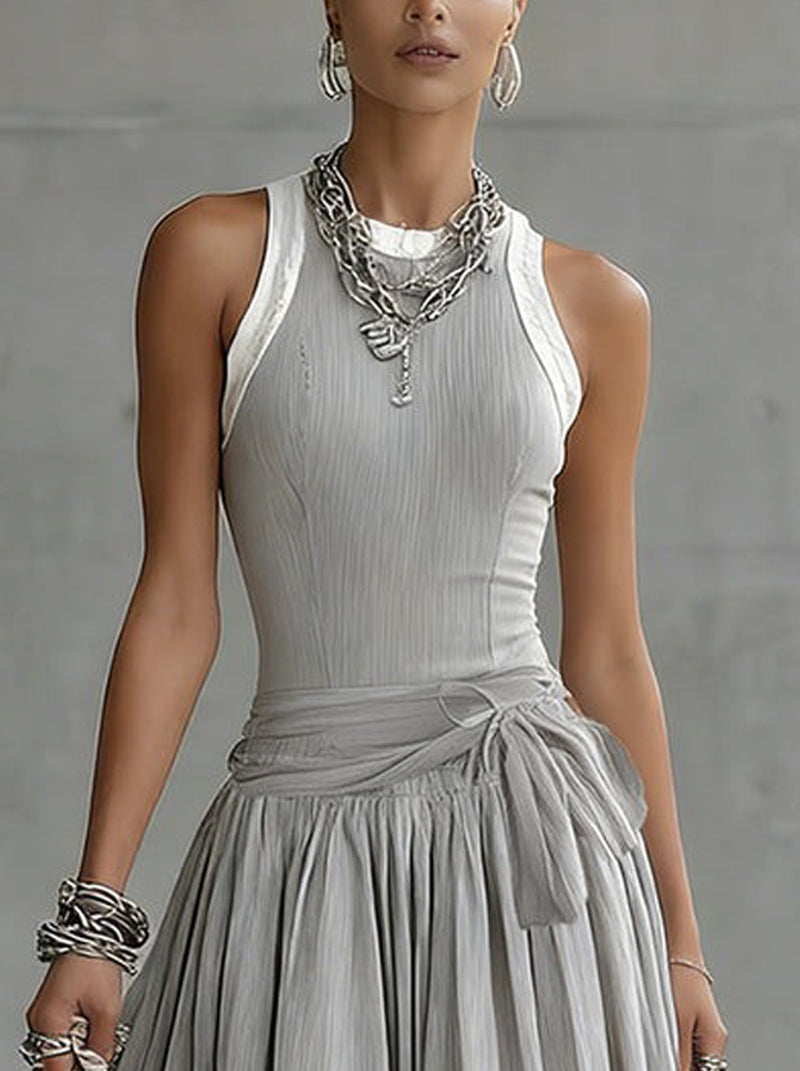 Anita | Abito Midi Svasato con Cintura