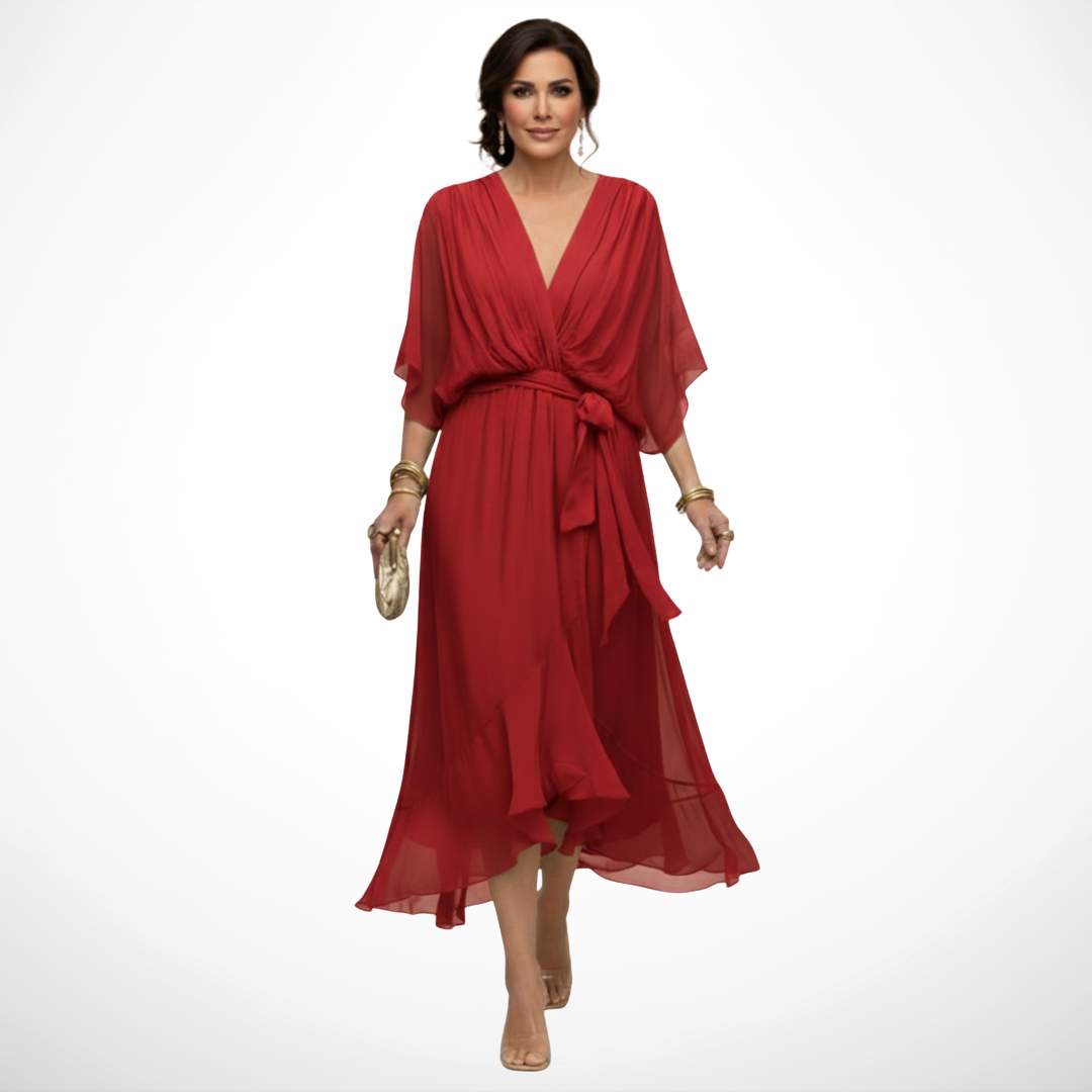 Sfumato | Abito in Chiffon con Scollo a V
