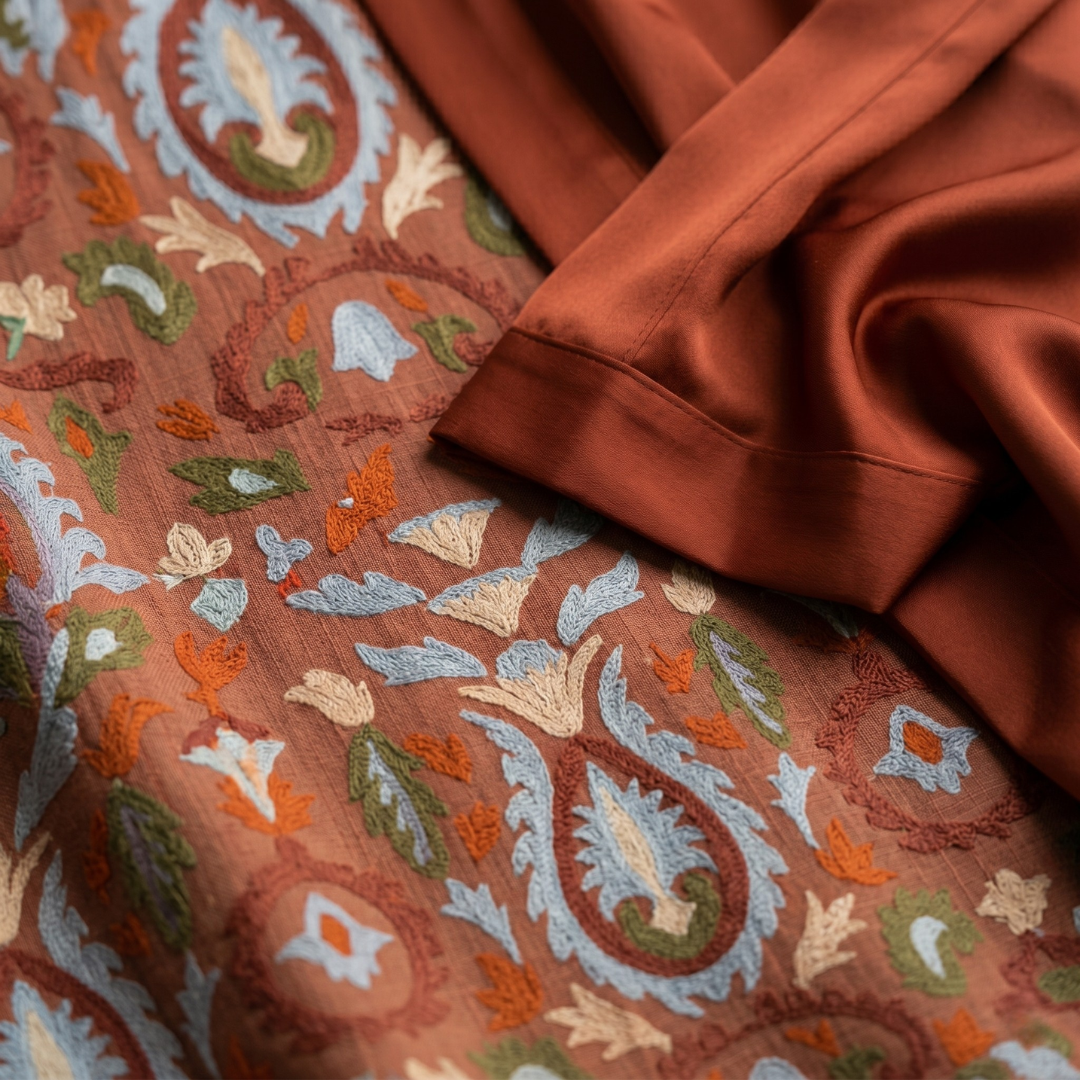 Aura | Abito Lungo Stampato con Gilet Coordinato