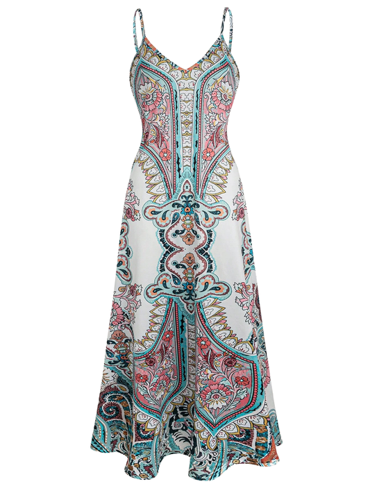 Ottilie | Abito senza maniche con stampa floreale boho