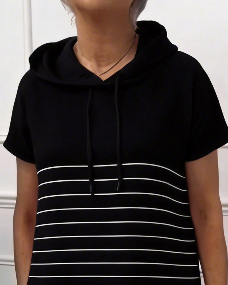 Gabriela | Abito da Donna con Cappuccio a Righe, Comodo e Casual, Perfetto per Tutti i Giorni