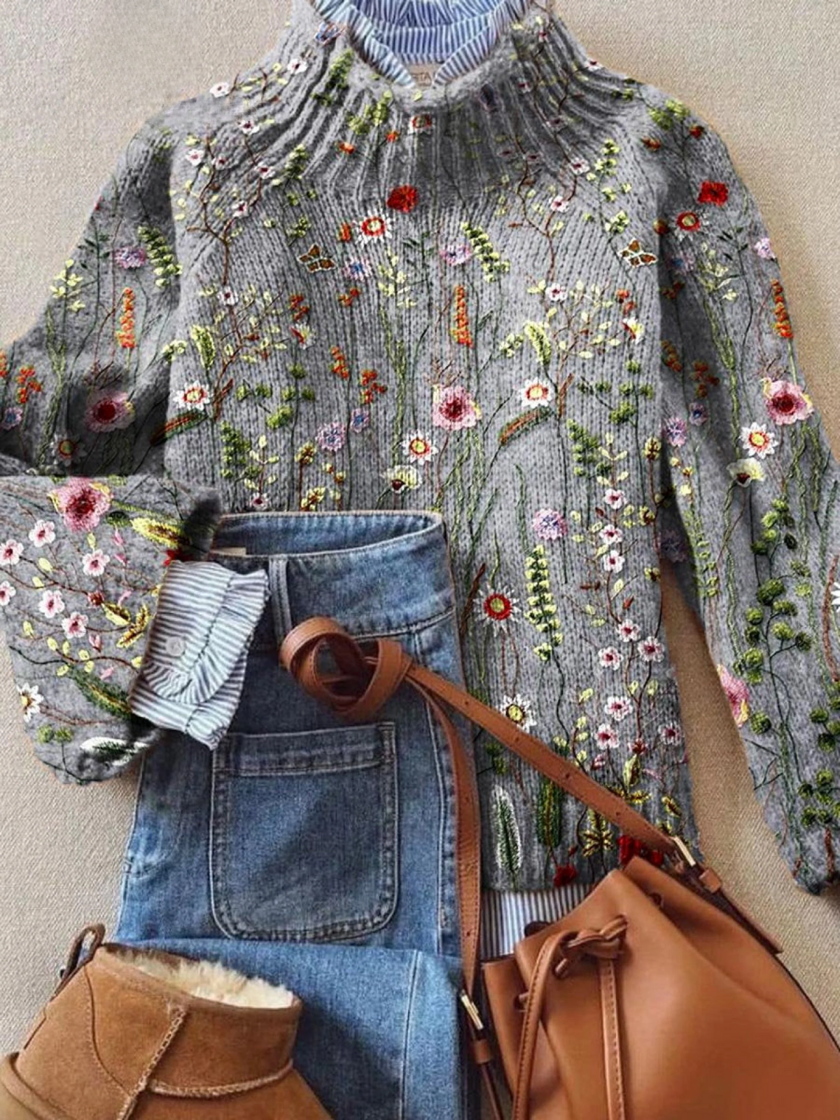 Yvra | Maglione Floreale Vintage Classico
