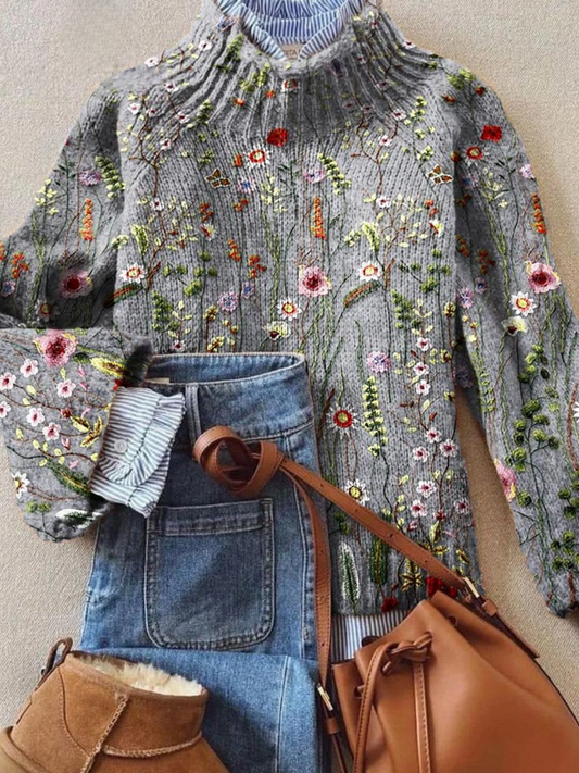 Yvra | Maglione Floreale Vintage Classico
