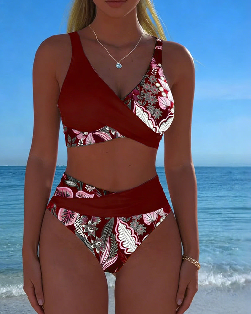 Chiara | Bikini Floreale Contrasto