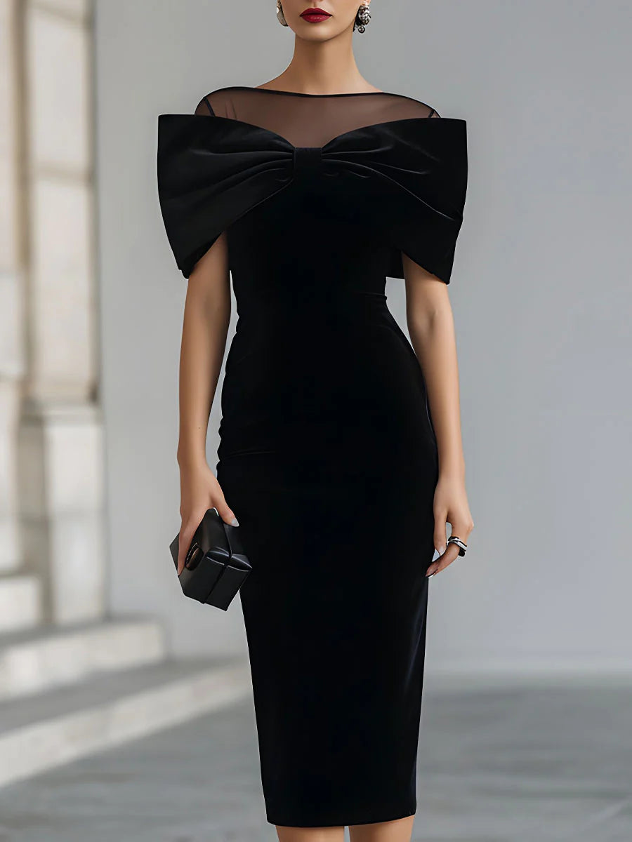 Ludovica | Abito Midi Aderente con Maxi Fiocco