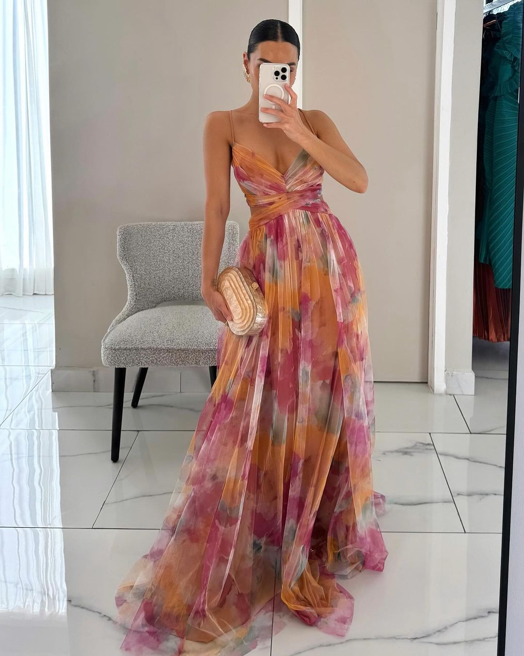 Arielle | Incantevole Maxi-Abito con Stampa Floreale
