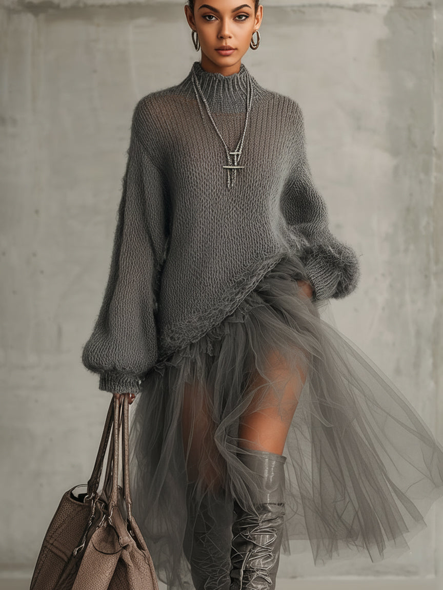 Martina | Maglia Oversize Collo Alto