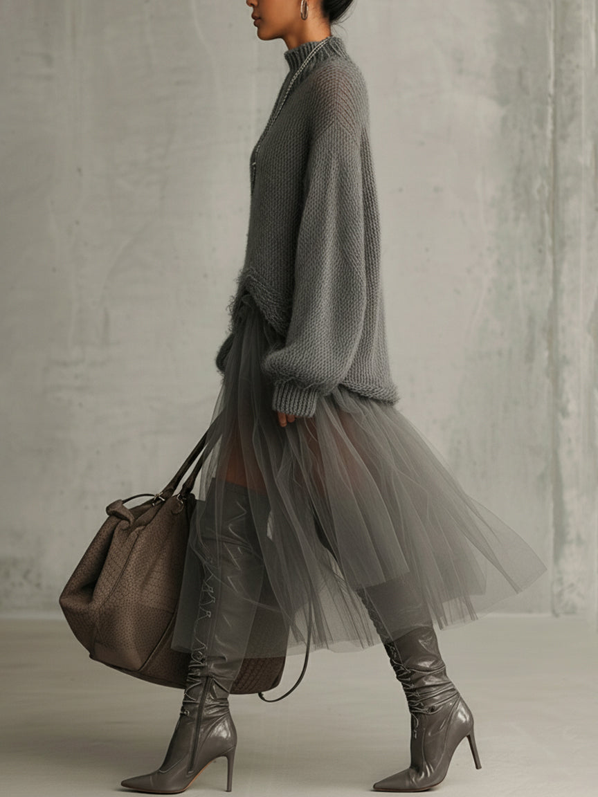 Martina | Maglia Oversize Collo Alto