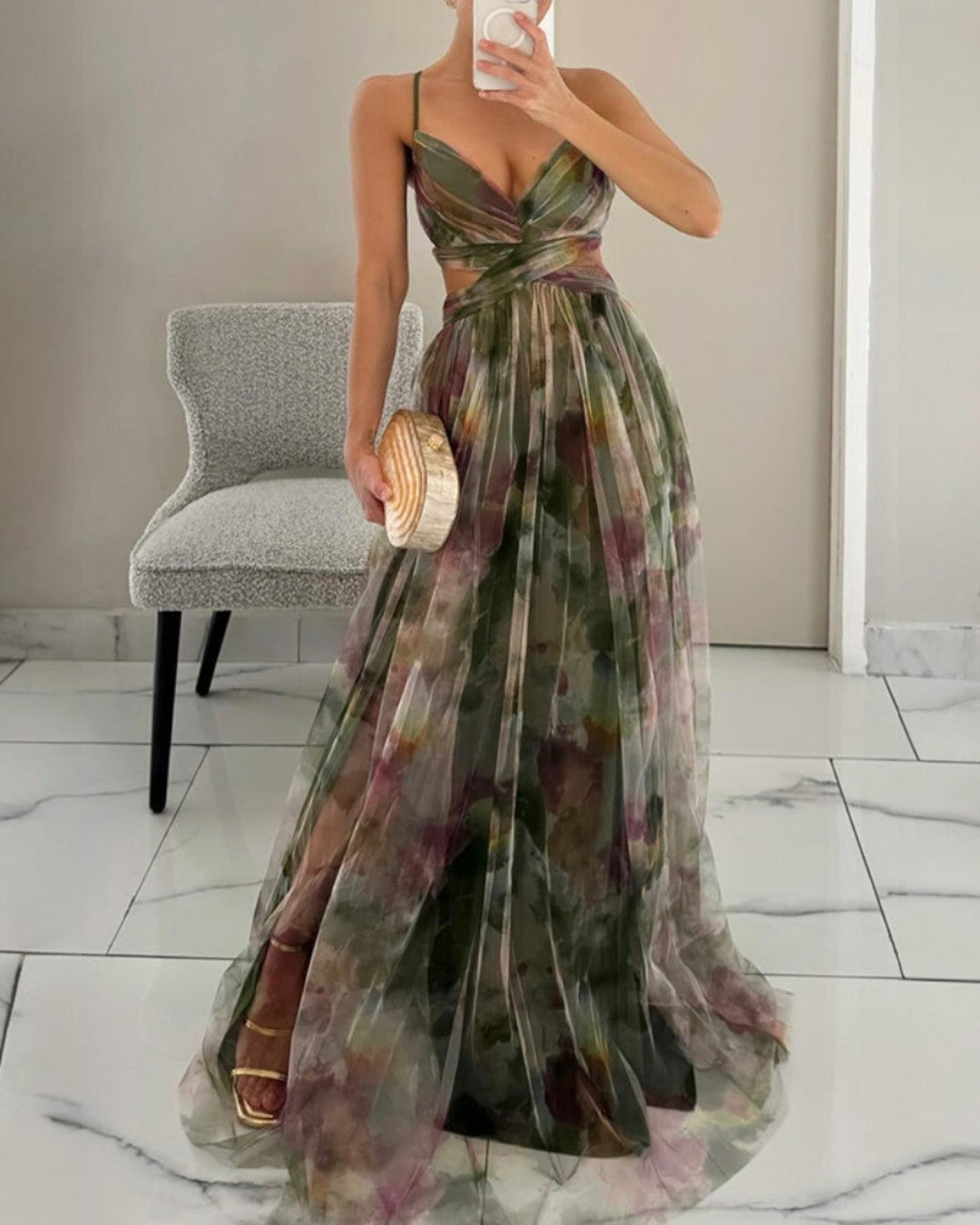 Greta | Incantevole Maxi-Abito con Stampa Floreale
