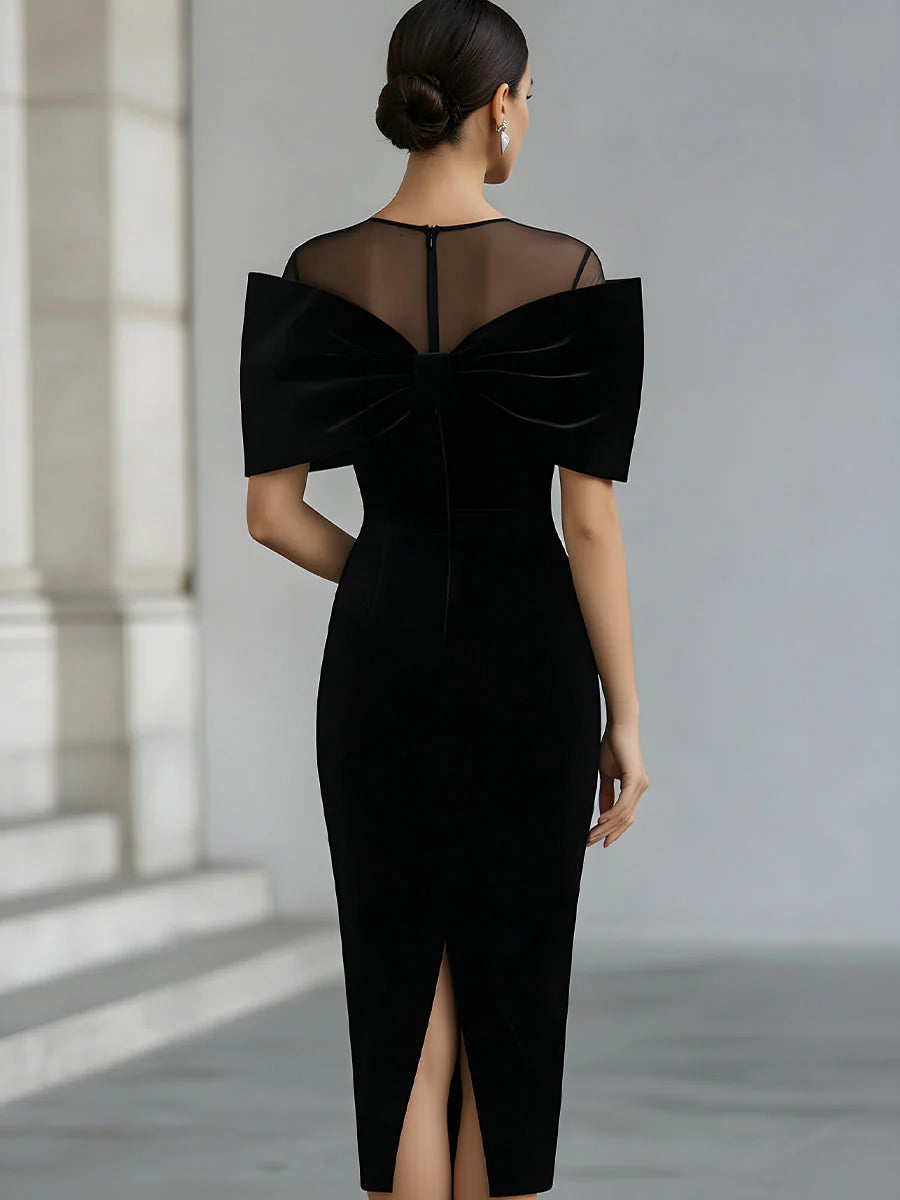 Ludovica | Abito Midi Aderente con Maxi Fiocco