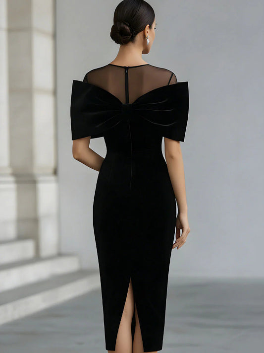 Ludovica | Abito Midi Aderente con Maxi Fiocco