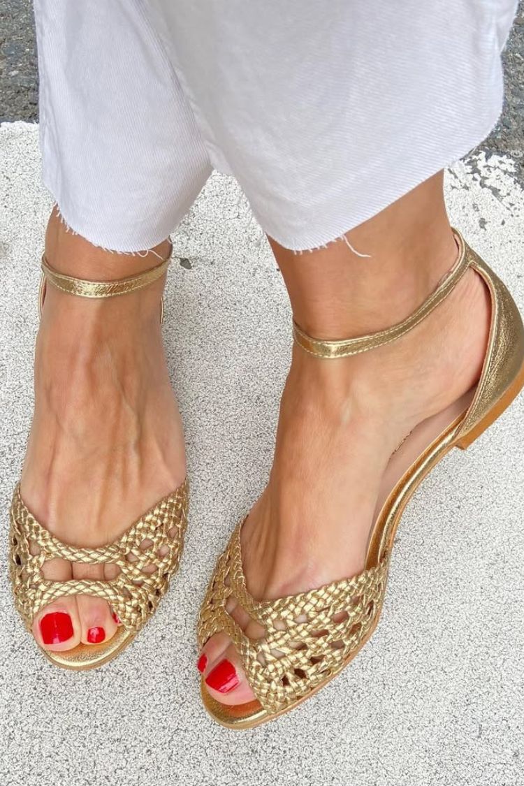Isadora™ | Sandali Intrecciati Dorati