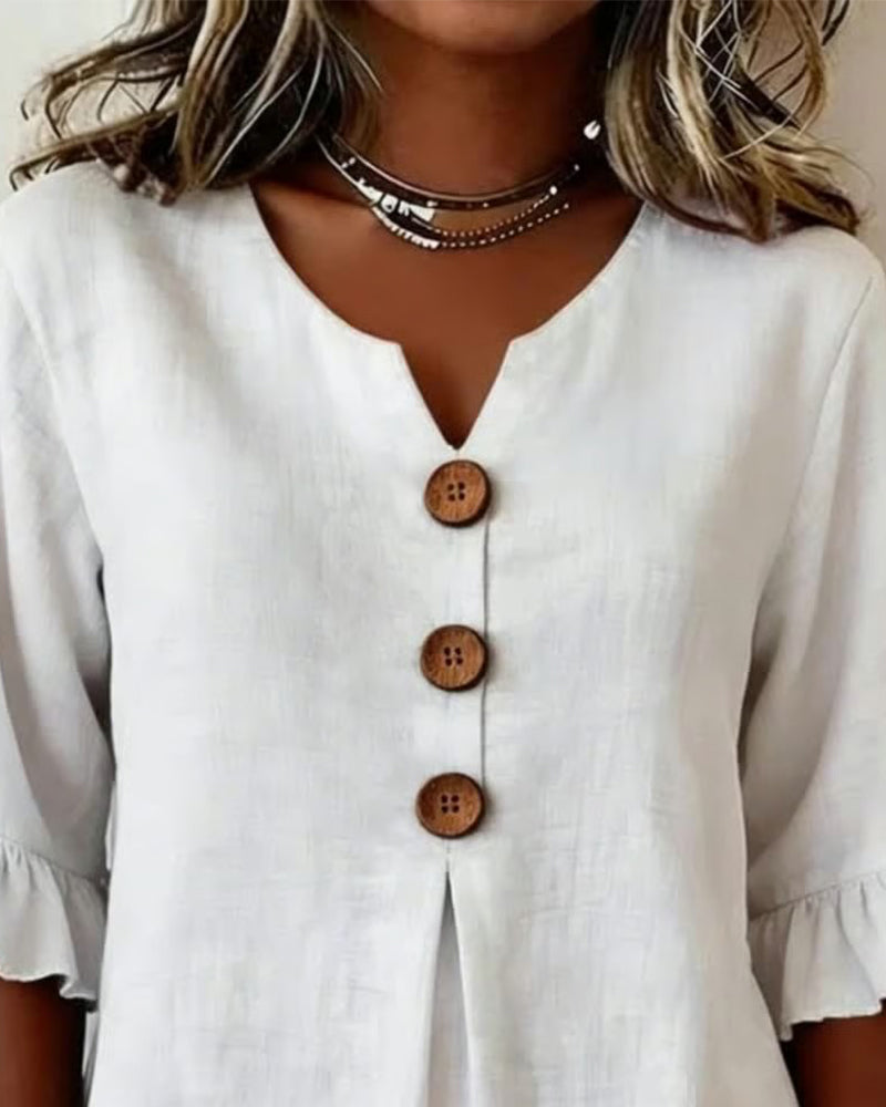Noa | Blusa con volantes y botones
