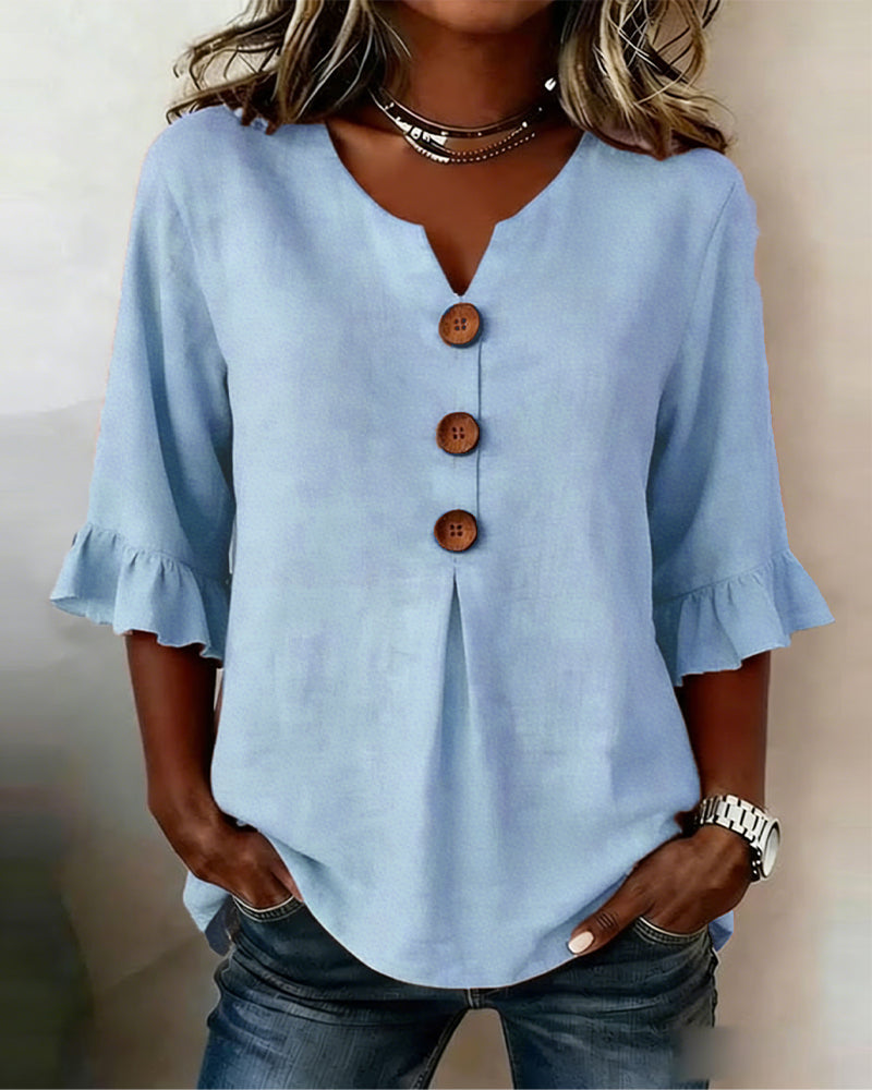 Noa | Blusa con volantes y botones