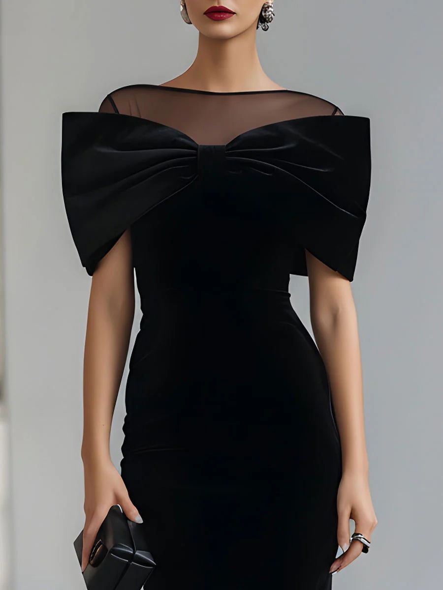 Ludovica | Abito Midi Aderente con Maxi Fiocco