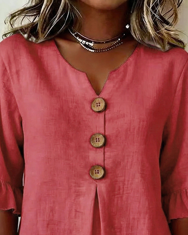 Noa | Blusa con volantes y botones