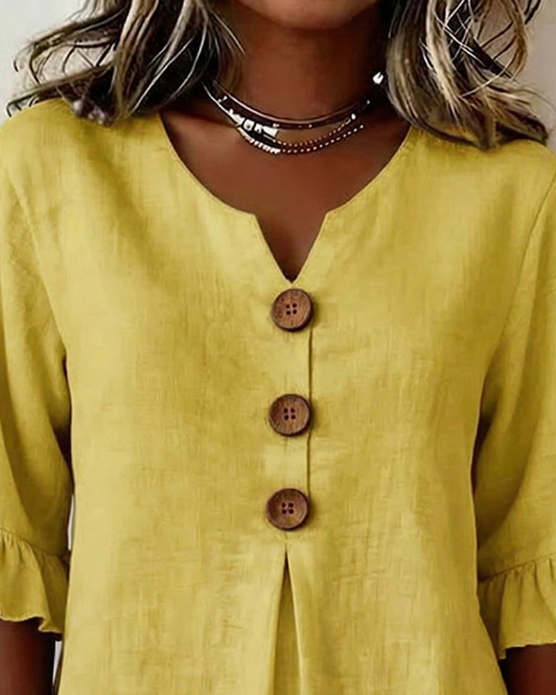 Noa | Blusa con volantes y botones