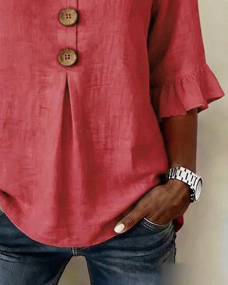 Noa | Blusa con volantes y botones