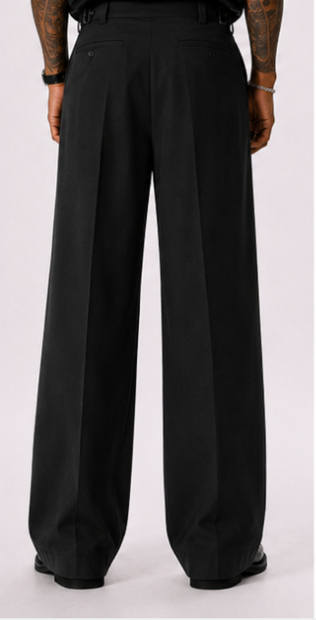 Pantalones casuales de pierna ancha de color liso para hombre