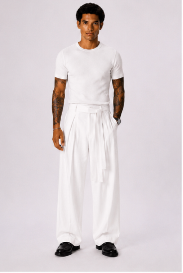 Pantalón Capri Lino – Corte Holgado Pierna de Barril