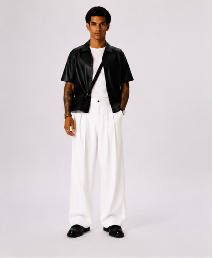 Pantalón Marbella – Pierna Ancha con Pliegues