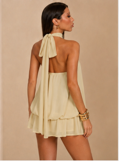 Vestido Petit Halter – Mini con Lazo