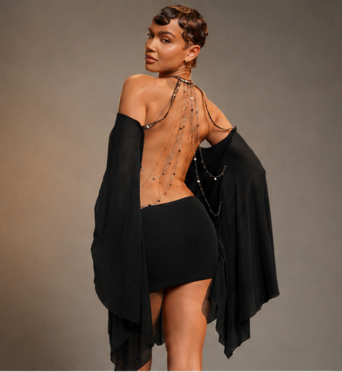 Celeste – Vestido Mini Hombros Descubiertos