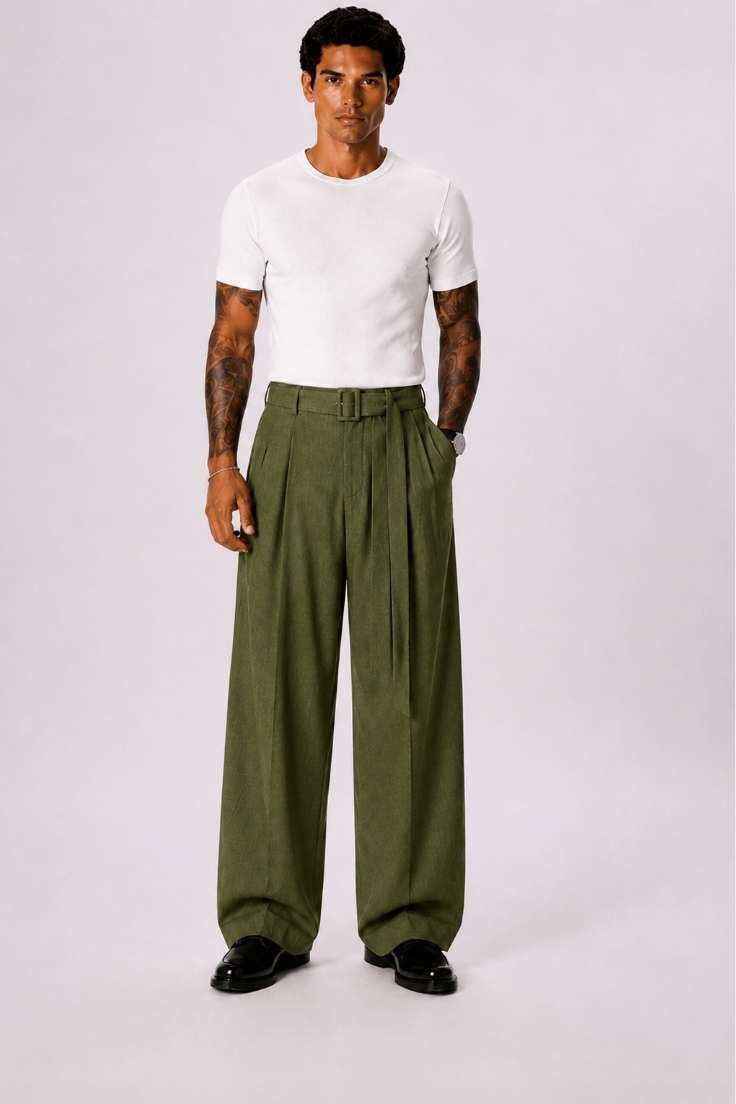 Pantalón Capri Lino – Corte Holgado Pierna de Barril