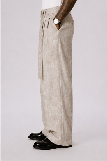 Pantalón Capri Lino – Corte Holgado Pierna de Barril