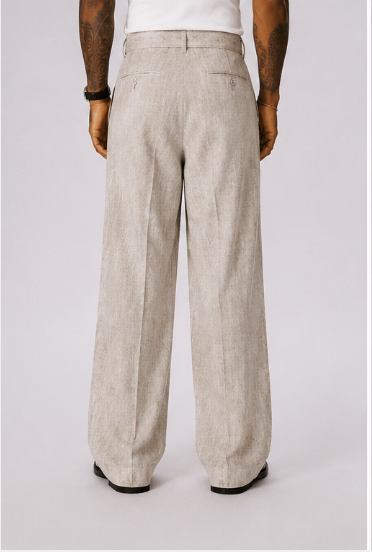 Pantalón Capri Lino – Corte Holgado Pierna de Barril